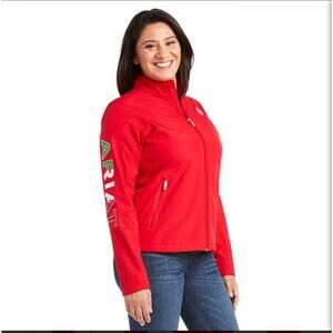 Ariat Classic Team Softshell Jacket Womens Size M Mexico Flag AriatTEK NWOT